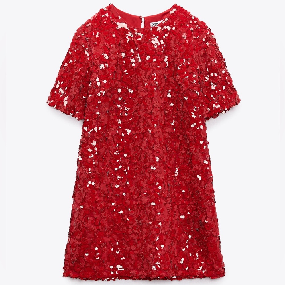 Zara Red sequin short dress - size small